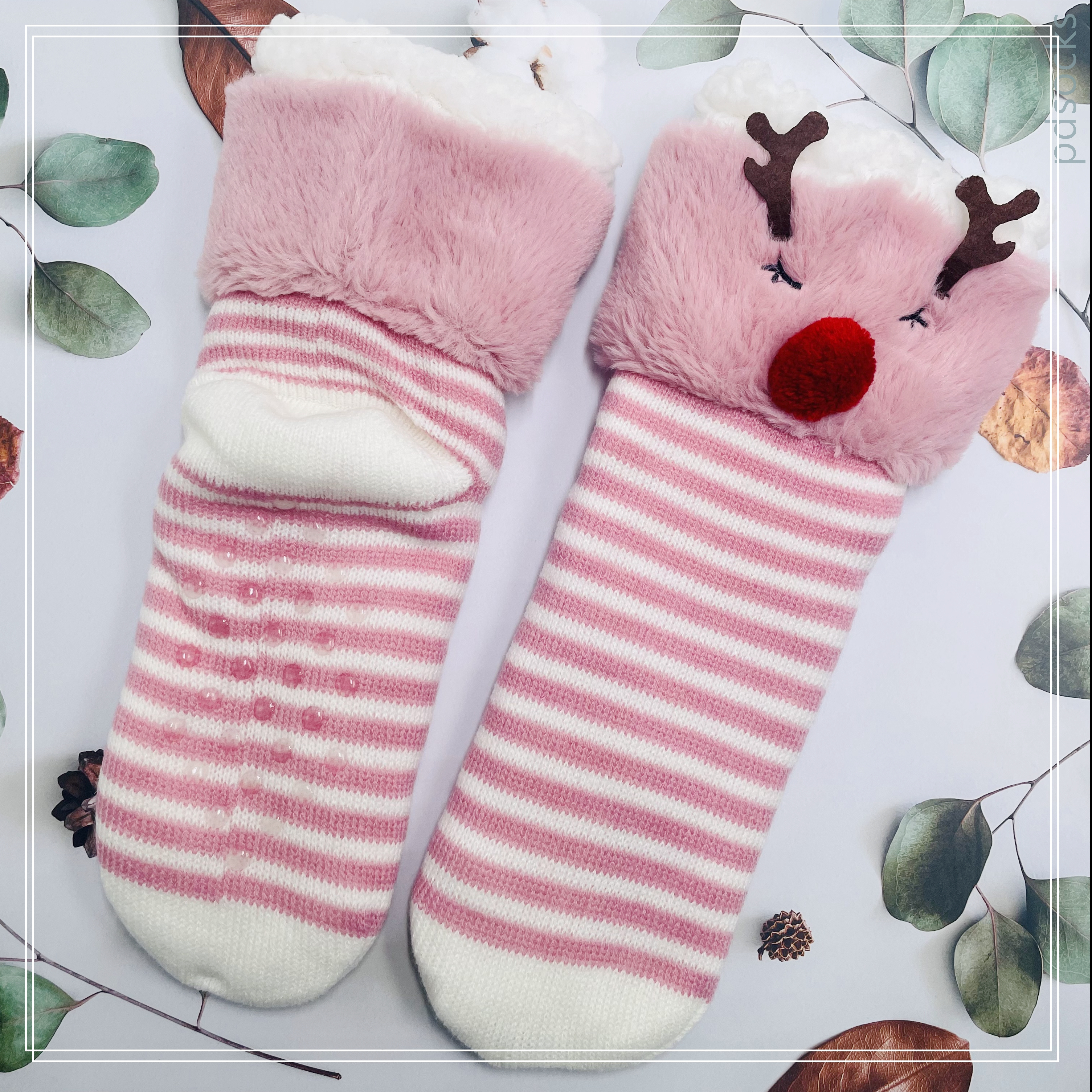 Wholesale sherpa thick cotton lining slipper socks Series with fringe 3D cartoon 