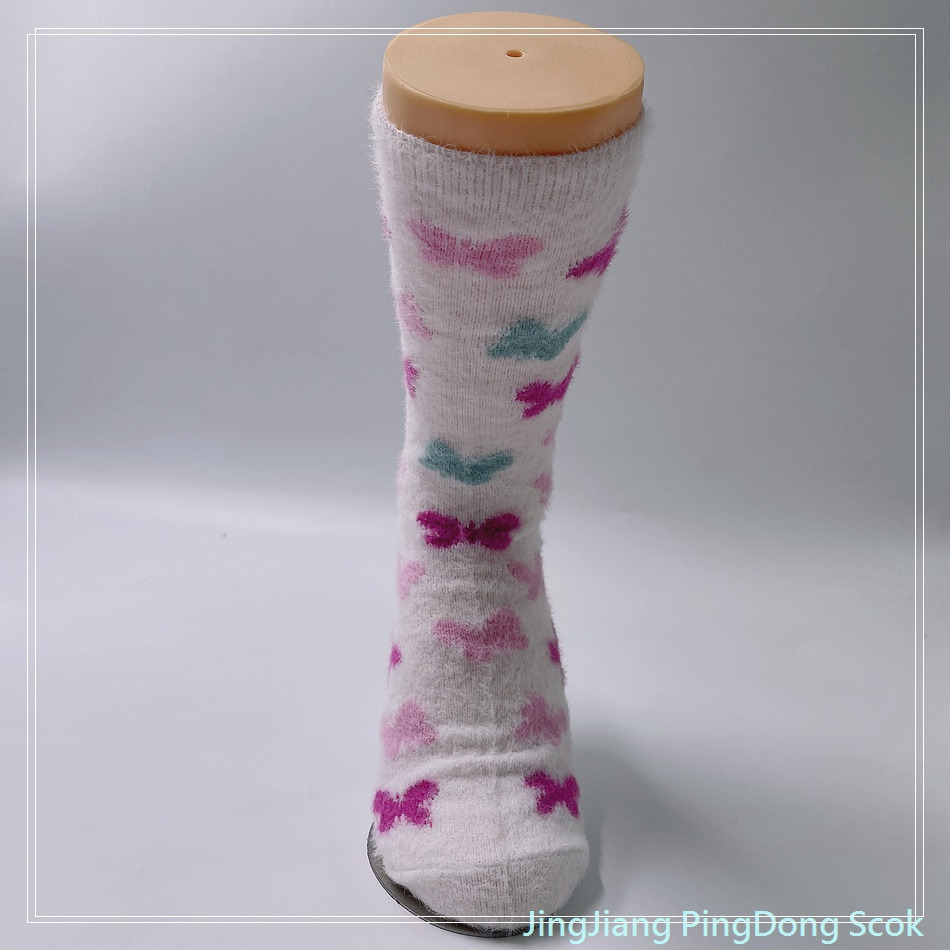 Wholesale hot sale long fleece cosy sock knitted cosy socks fashion warm women sock 
