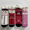 Wholesale cosy slipper socks knitted home socks snowman Cosy Double Layer Floor Socks Hot sale 