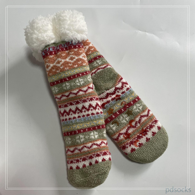 Wholesale thick winter home socks cosy knitted home socks snowman Cosy Double Layer Floor Socks Hot sale 