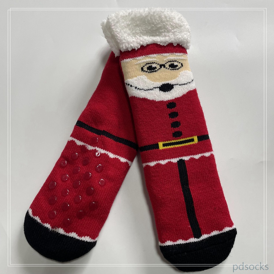 Wholesale cosy slipper socks knitted home socks snowman Cosy Double Layer Floor Socks Hot sale 