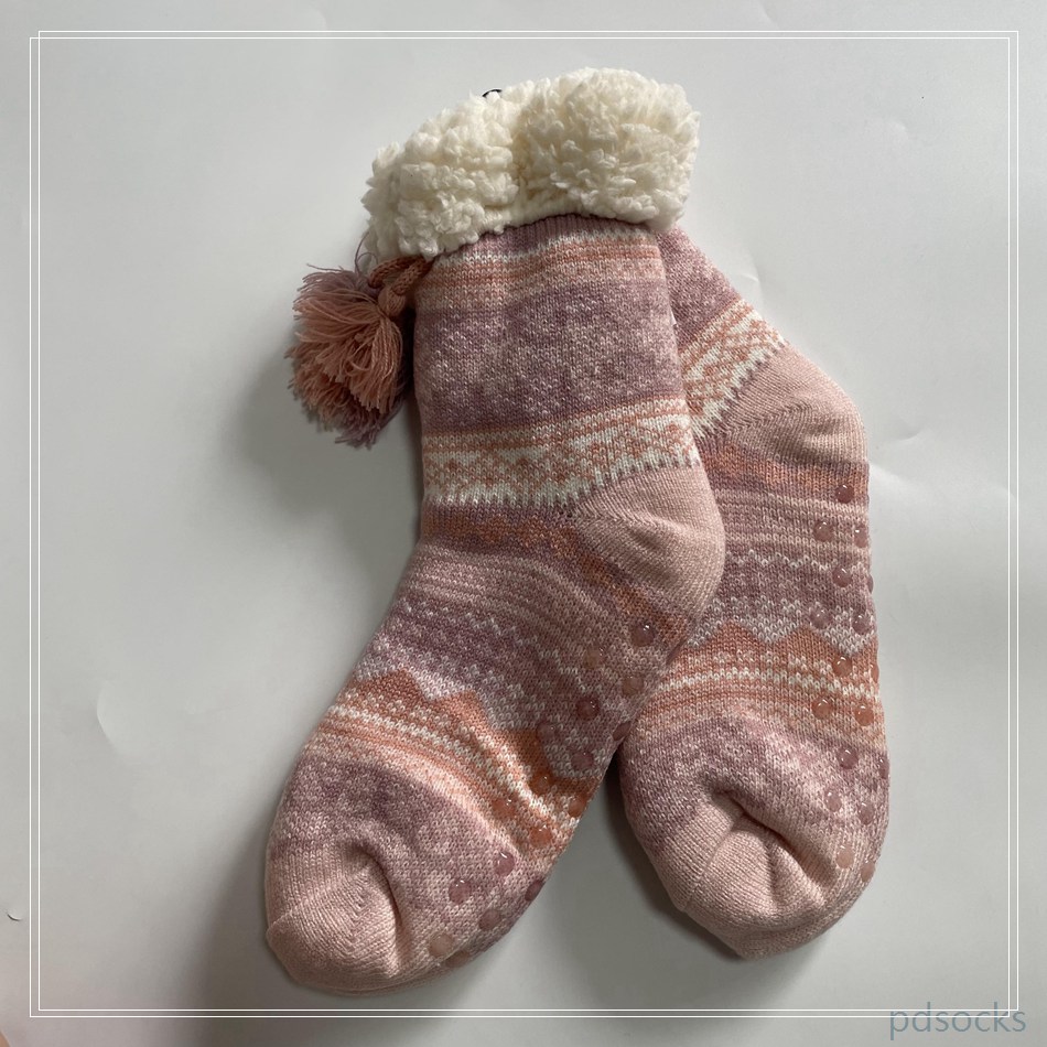 Wholesale hot sale knitted Sherpa sock kids home sock sleep knitted warm sock non-slipper floor socks