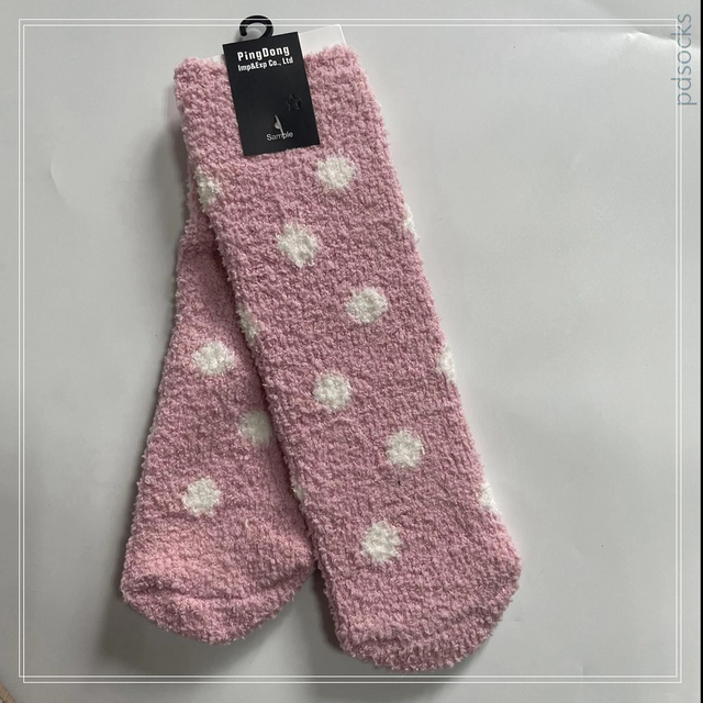 Wholesale kids non-slip cosy socks home sock cosy sock pink dots cosy sock 