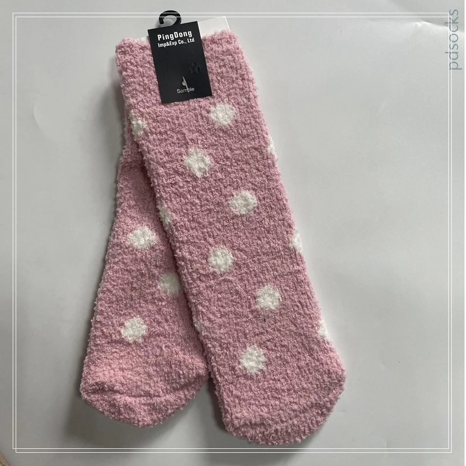 Wholesale kids non-slip cosy socks home sock cosy sock pink dots cosy sock 