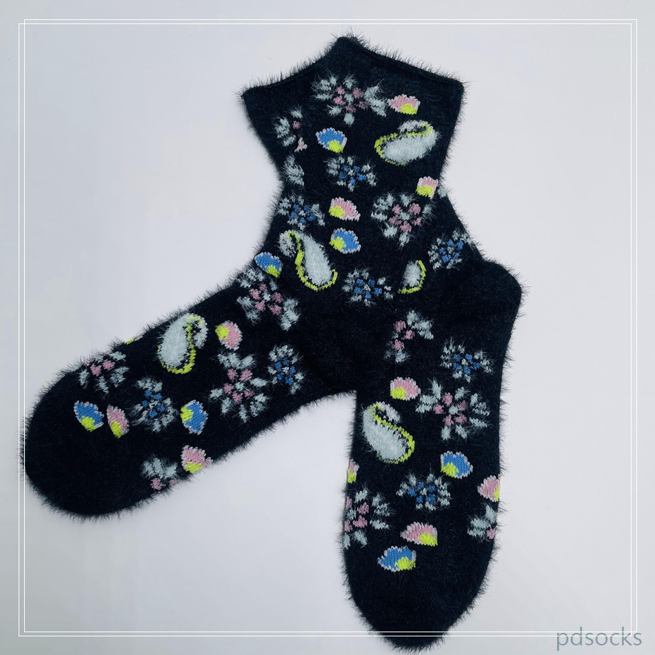HOT Sale Women Girls Medium Feather Fuzzy Cosy Socks Home Socks Fuzzy Sock 
