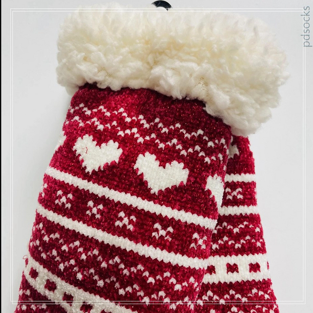 Wholesale chenille yarn socks knitted home socks snowman Cosy Double Layer Floor Socks