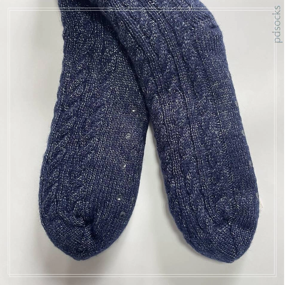 Wholesale Knitted Slipper Home Socks Cosy Double Layer Thick Warm Sock blue 