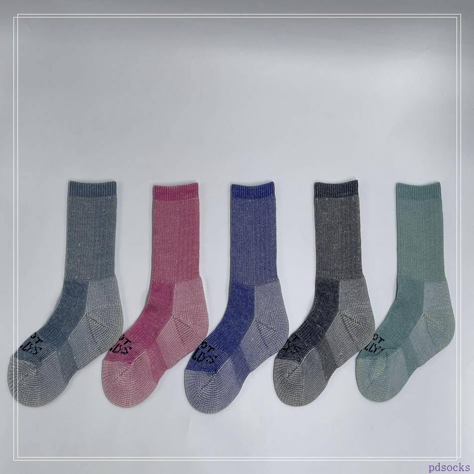 Hot Sale High Quality Reverse Knitted Sock Kids Purple Wool Socks Factory Purple 