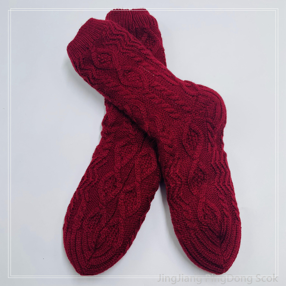 Wholesale super soft cotton lining sherpa socks non-slip home sock double layer sock hot sale 