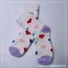 Wholesale hot sale long feather yarn double layer cosy sock heart design home sock fashion women