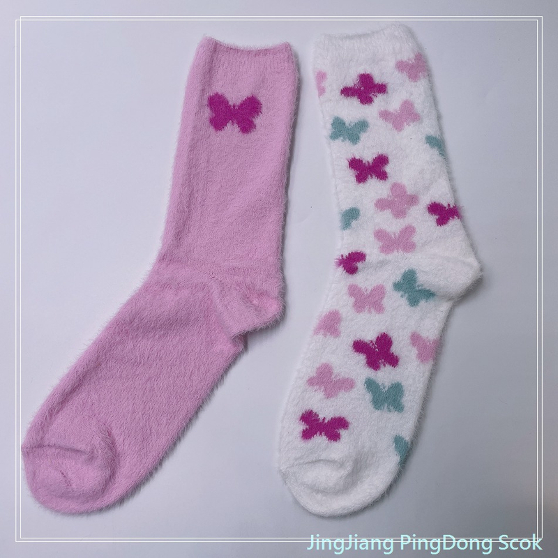 Wholesale hot sale long fleece cosy sock knitted cosy socks fashion warm women sock 
