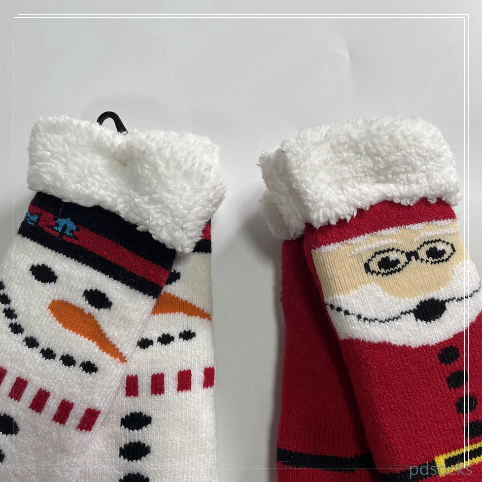Wholesale cosy slipper socks knitted home socks snowman Cosy Double Layer Floor Socks Hot sale 