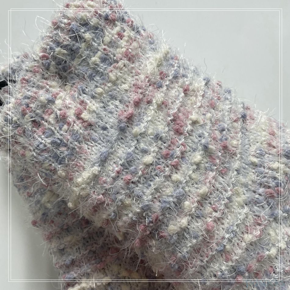 Wholesale long feather yarn and popcorn cosy Knitted Slipper Home Socks Cosy Double Layer Thick Warm Sock cosy sock 