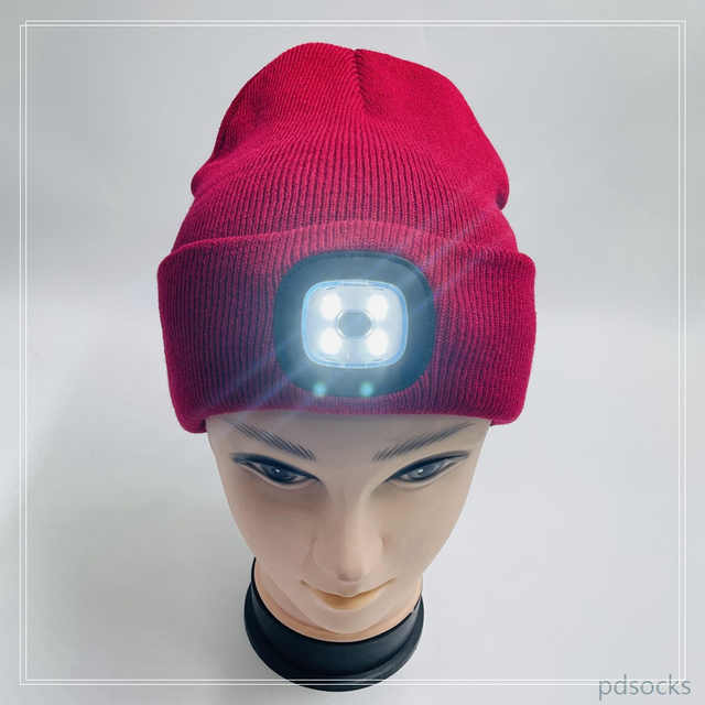New warm ski cap with lights accept custom 