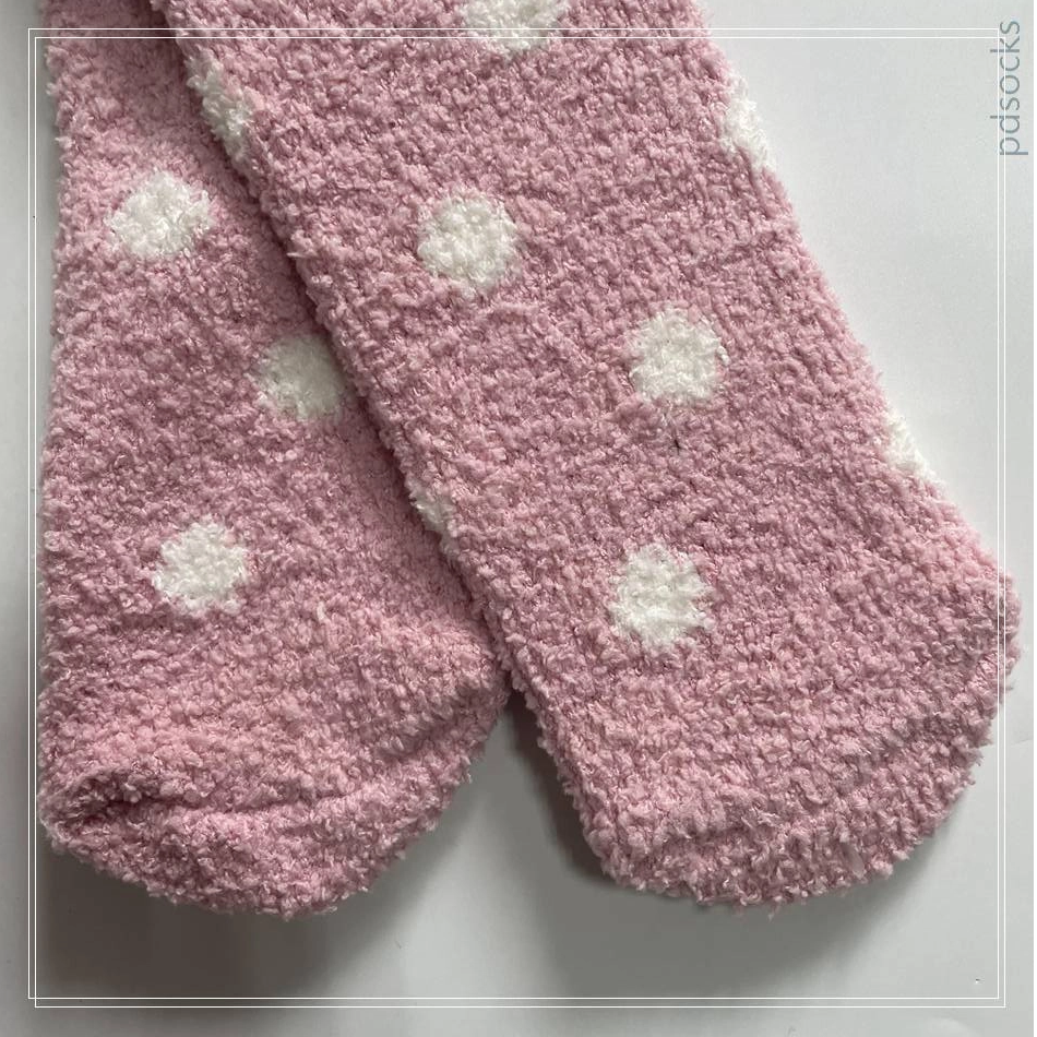 Wholesale kids non-slip cosy socks home sock cosy sock pink dots cosy sock 
