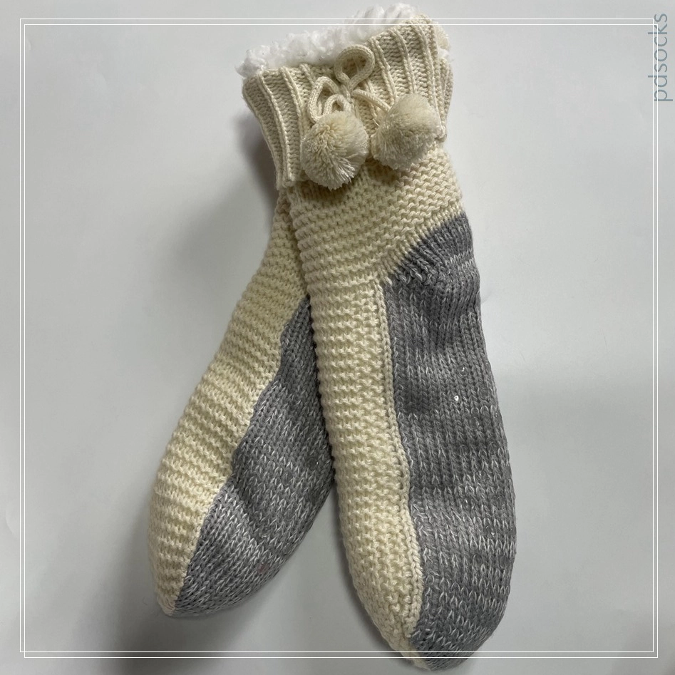 Wholesale Knitted Slipper Home Socks Cosy Double Layer Thick Warm Sock 