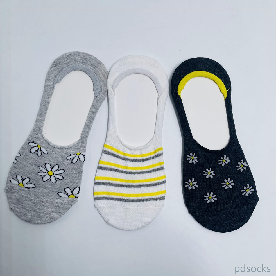Wholesael adult cotton summer invisible socks girls fashion flower invisible cotton socks