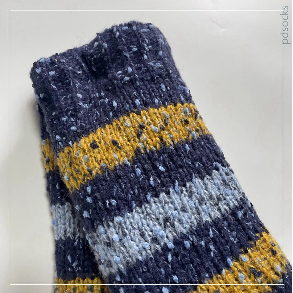 Wholesale colored dot yarn Knitted Slipper Home Socks Cosy Double Layer Thick Warm Sock stripe 