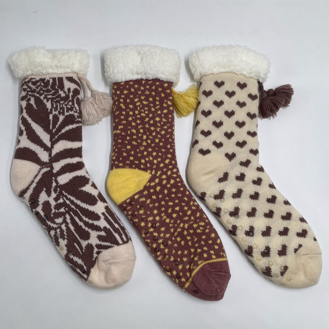 Wholesale sherpa thick cotton lining slipper socks Series with fringe