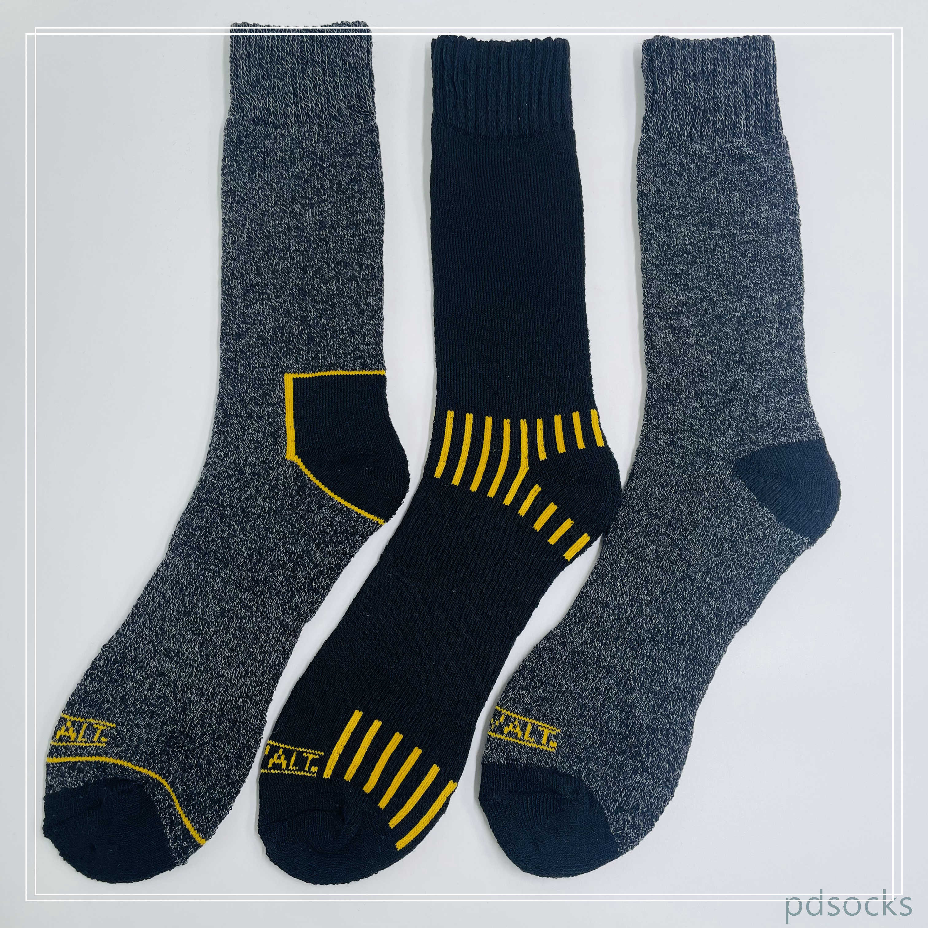 Cutomized hot sale Mens recycled cotton socks work sock 3PK 