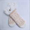 Wholesale bear  thick cotton lining slipper socks Series with fringe 3D cartoon non-slip floor sock 