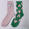 Wholesale hot sale long feather yarn cosy sock heart design home sock fashion women