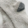 Wholesale super soft long feather yarn cosy sock with shiny threads women sock 