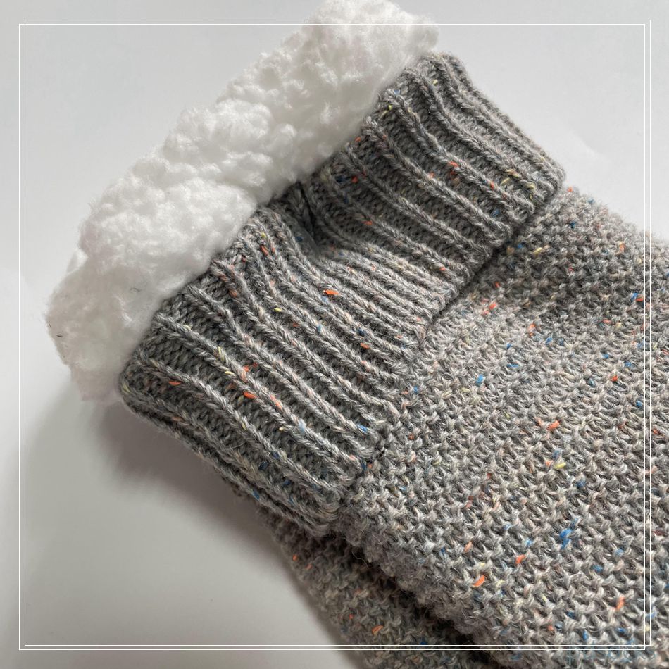 Wholesale color gray yarn cosy Knitted Slipper Home Socks Cosy Double Layer Thick Warm Sock cosy sock 