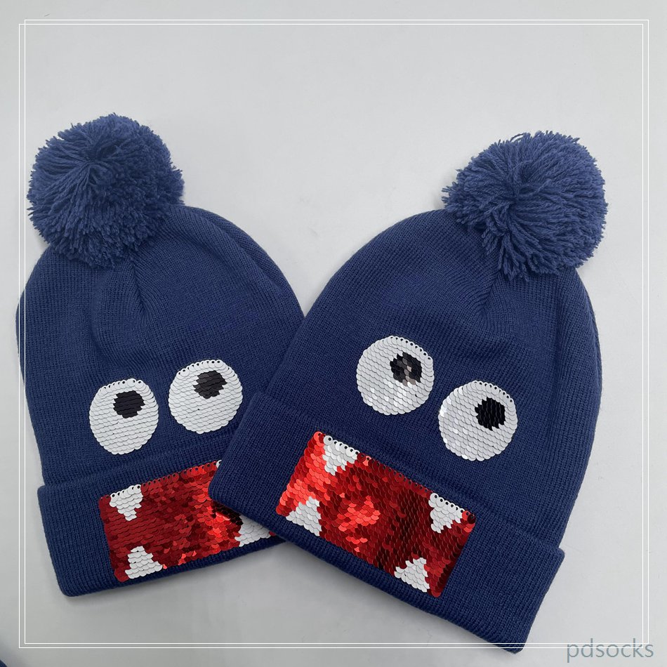 New warm kids cute knitted hat tuque cap accept custom 