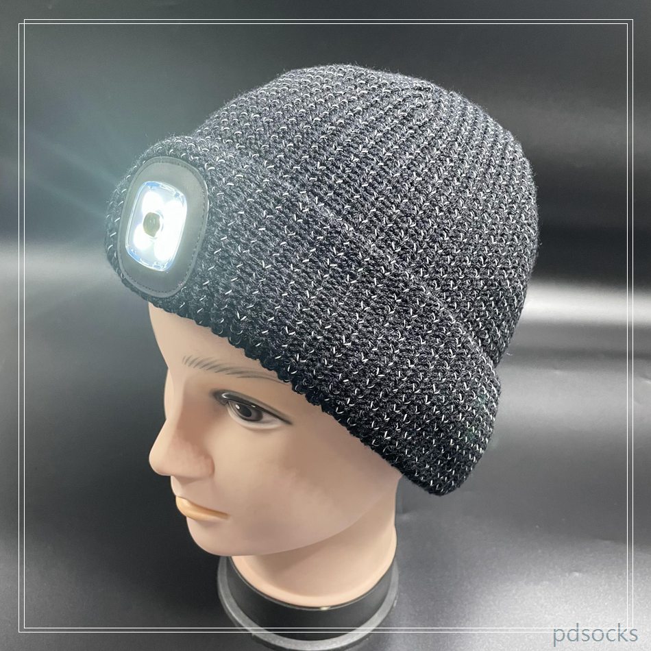 New warm ski cap with lights accept custom 