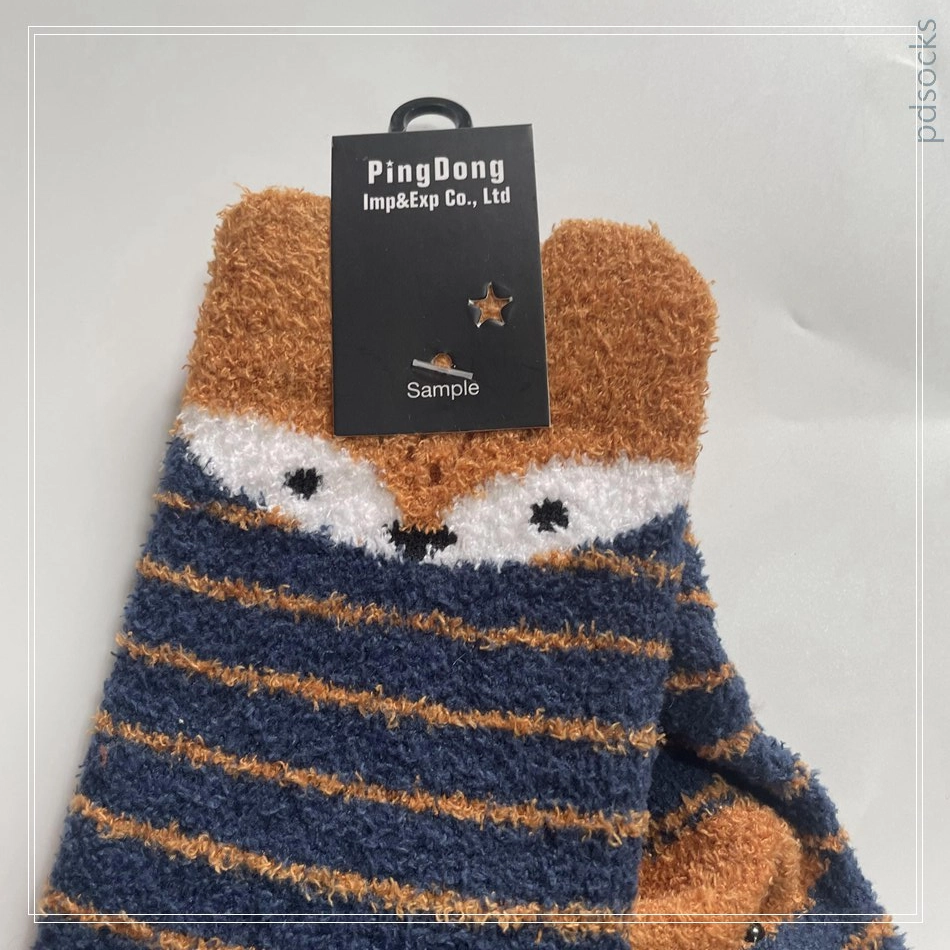 Wholesale kids non-slip cosy socks home sock cosy sock stripe cartoon cute child cosy socks 