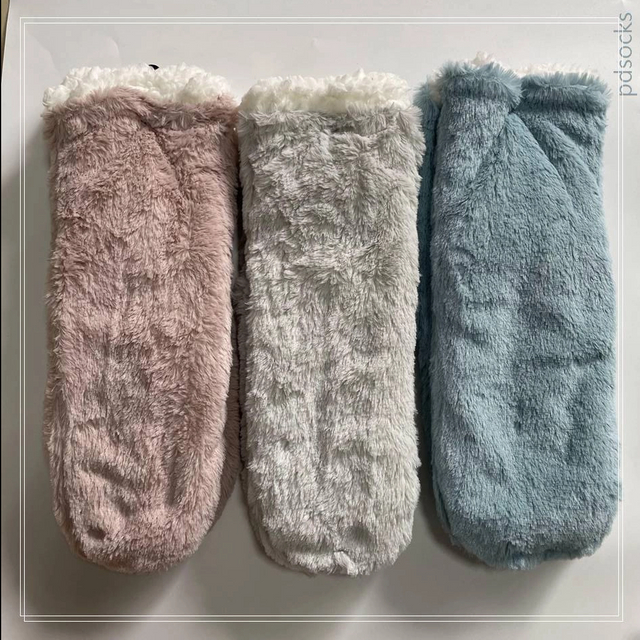 Wholesale hot sale fleece knitted Sherpa sock kids home sock sleep knitted warm sock non-slipper floor socks