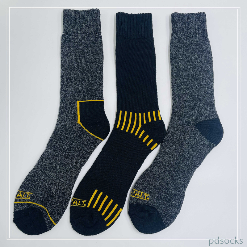 Cutomized hot sale Mens recycled cotton socks work sock 3PK 