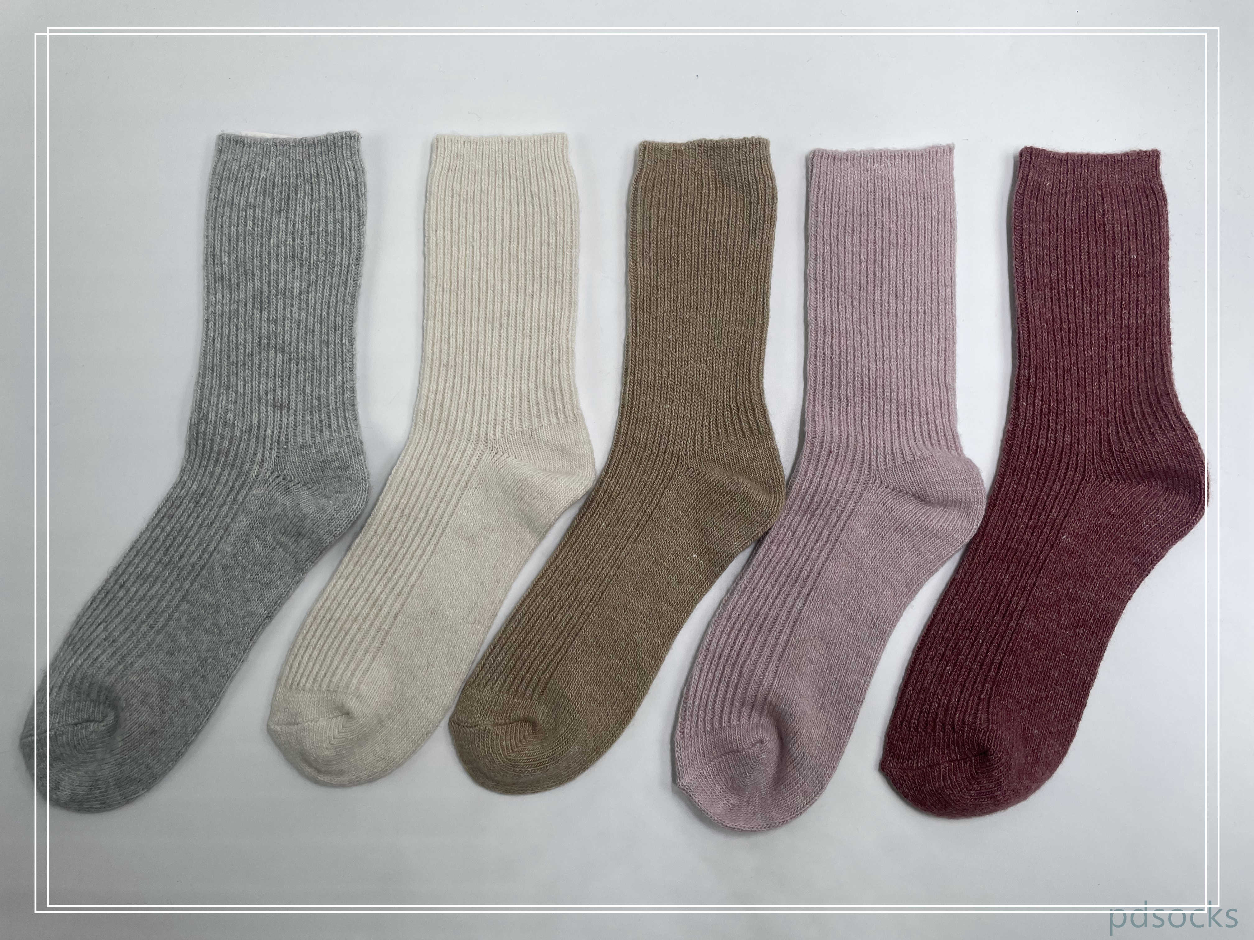 Customized women's mid - calf socks crafted from a blend of wool and cashmere
