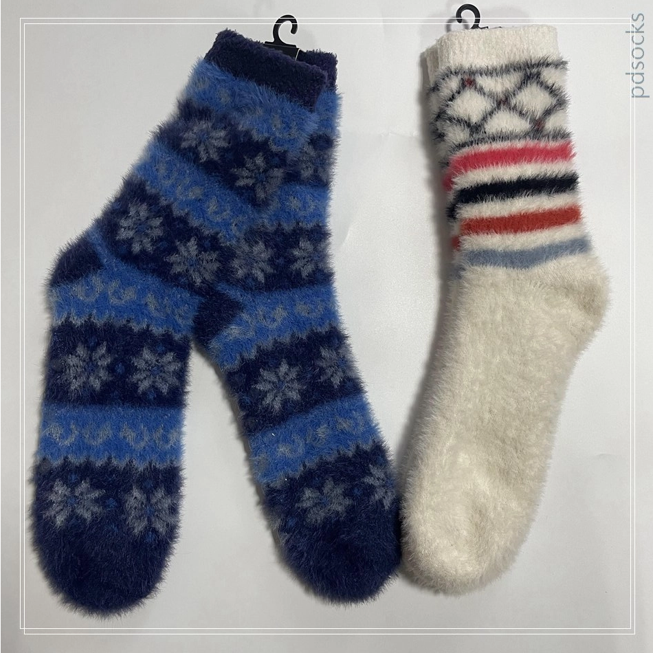 Custom and wholesale super soft fleece cosy socks fashion home sock 