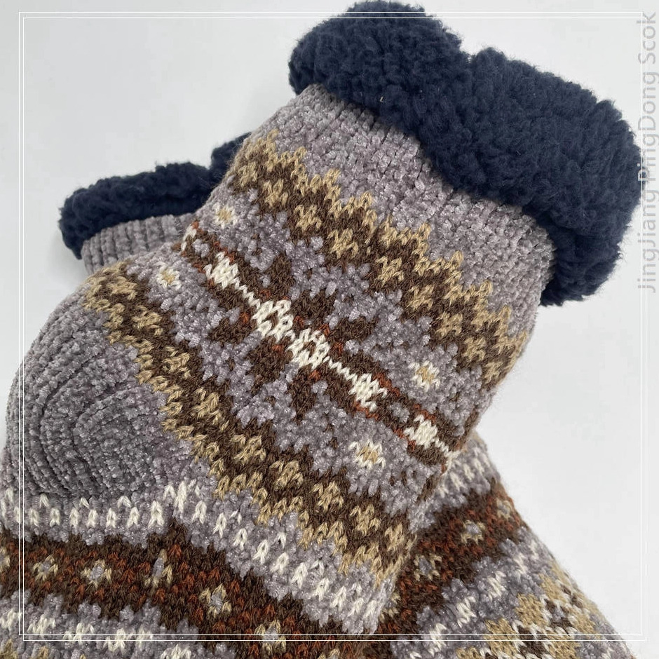 Wholesale chenille double layer cotton fleece Sherpa socks adult indoor sock 
