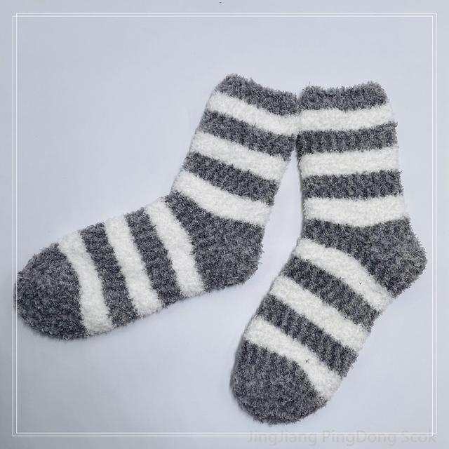 Wholesale super soft microfiber cosy warm sock stripe home sock 