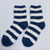 Wholesale super soft microfiber cosy warm sock stripe home sock blue and white 