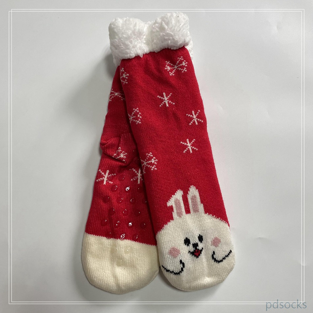 Wholesale thick knitted home socks snowman Cosy Double Layer Floor Socks Hot sale 