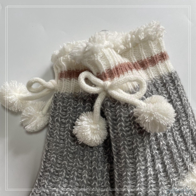 Wholesale hot sale fleece lining knitted home socks women sock 