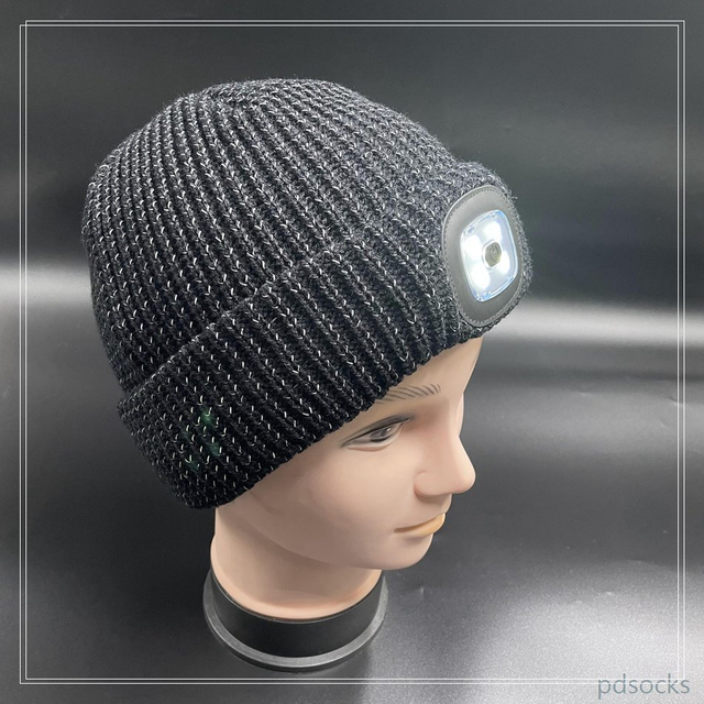 New warm ski cap with lights accept custom 