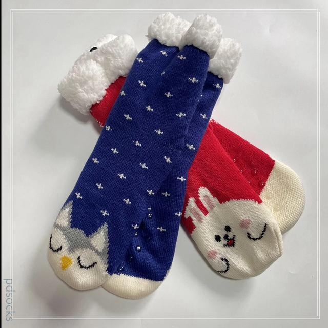 Wholesale thick knitted home socks snowman Cosy Double Layer Floor Socks Hot sale 
