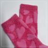 Women Pink Heart Fluffy Socks Feather Yarn Cosy Sock Home Sock