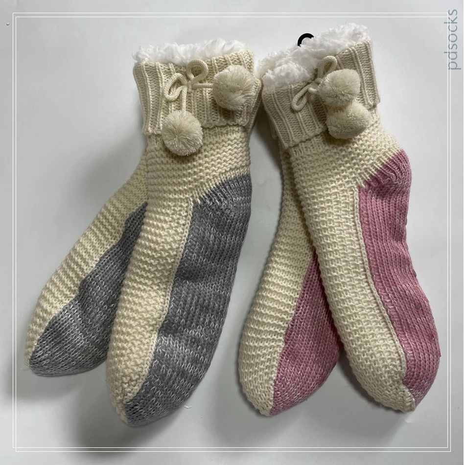 Wholesale Knitted Slipper Home Socks Cosy Double Layer Thick Warm Sock 
