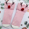 Wholesale sherpa thick cotton lining slipper socks Series with fringe 3D cartoon 