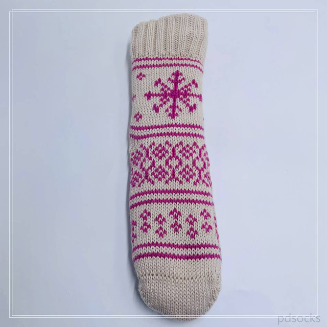 Wholesale snow cotton lining series sherpa thick cotton lining slipper socks