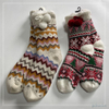 Wholesale fleece slipper socks knitted home socks snowman Cosy Double Layer Floor Socks