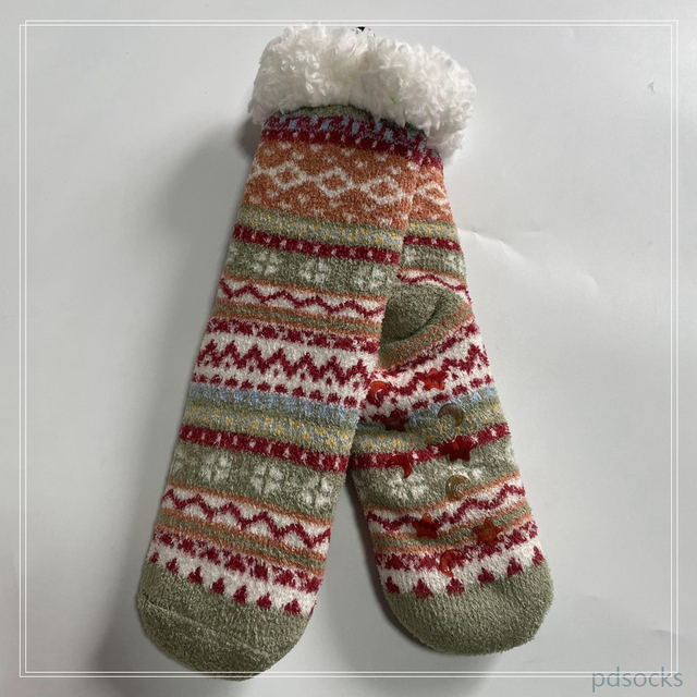 Wholesale thick winter home socks cosy knitted home socks snowman Cosy Double Layer Floor Socks Hot sale 