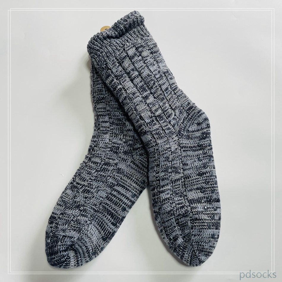 Wholesale mens Knitted Slipper Home Socks Cosy Double Layer Thick Warm Sock