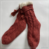 HOT sale cable Knitted Slipper Home Socks Cosy Double Layer Thick Warm Sock cosy sock 